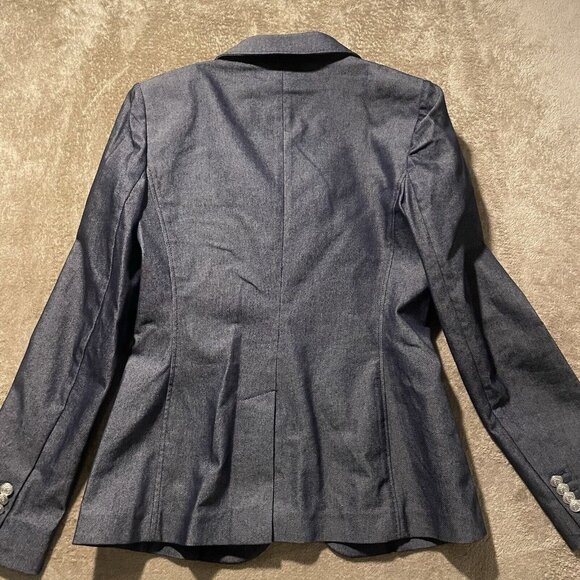 Brooks Brothers Women’s Navy Cotton Single Breasted Blazer Size 4 Silver Buttons - Picture 5 of 10